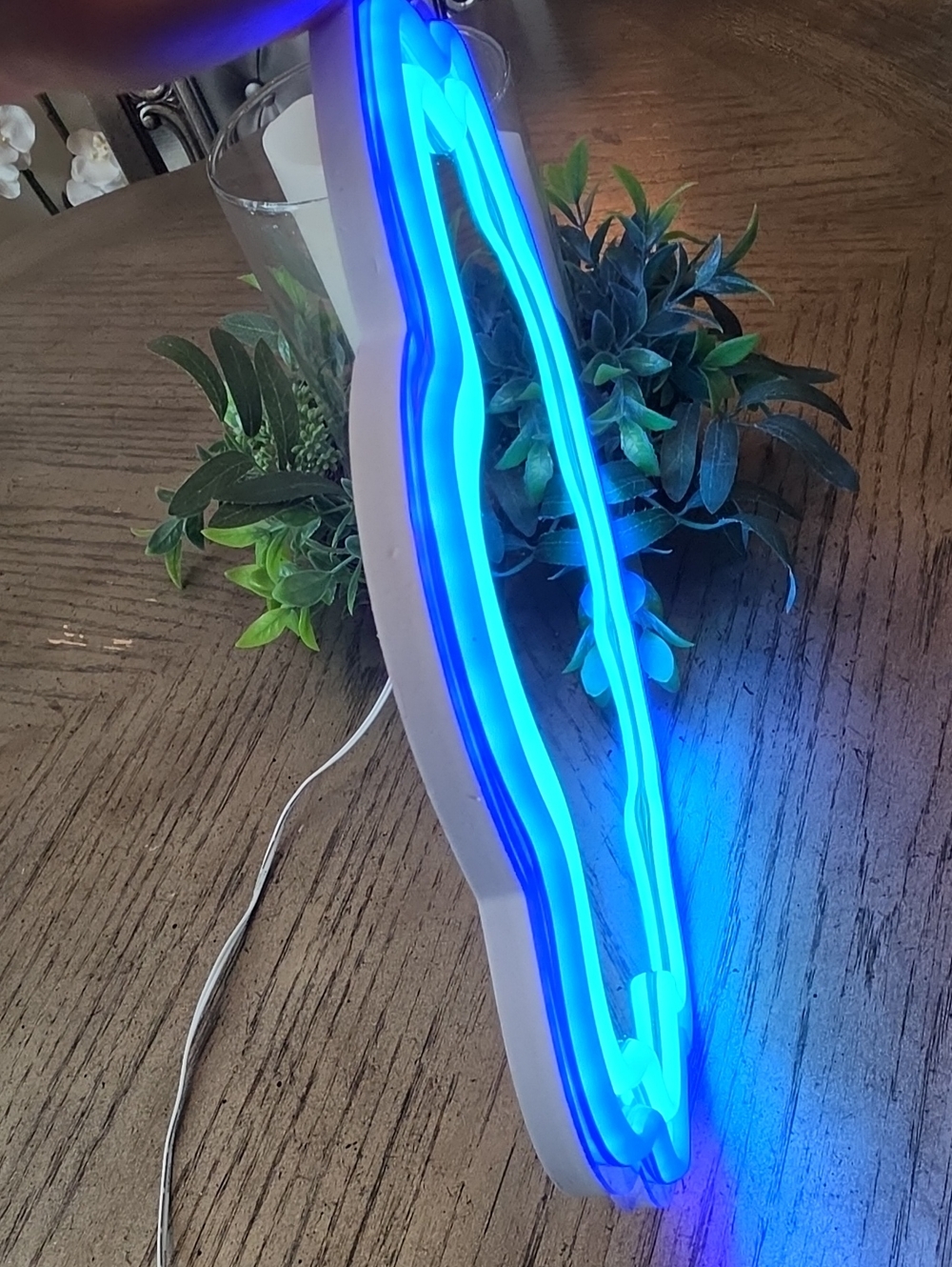 Blue LED Lighted Wall Mirror - Picture 3 of 5